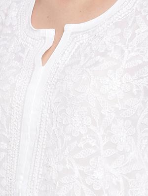 chikankari straight kurta - 17140418 - Standard Image - 4