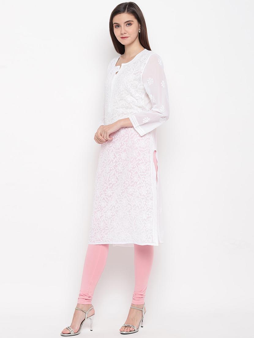 chikankari straight kurta - 17140418 - Zoom Image - 2