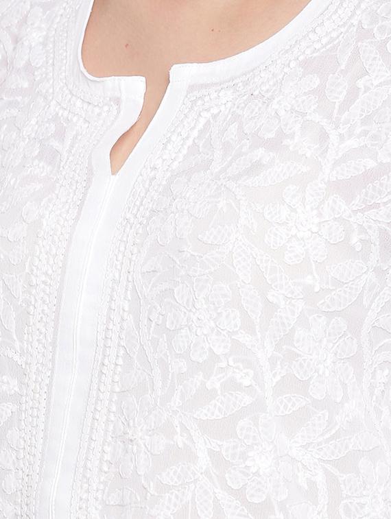 chikankari straight kurta - 17140418 - Zoom Image - 4