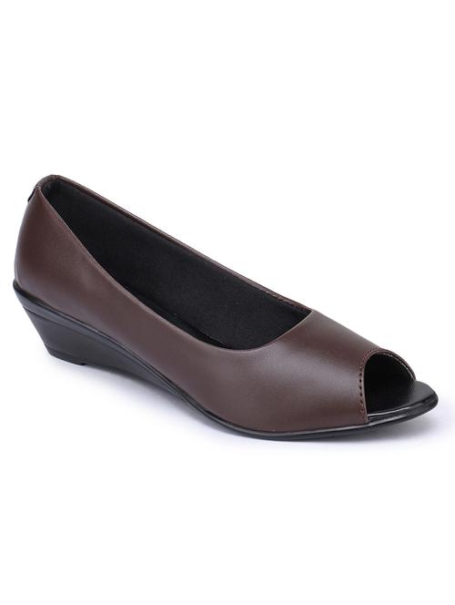 brown leatherette ballerina - 17140717 - Standard Image - 1