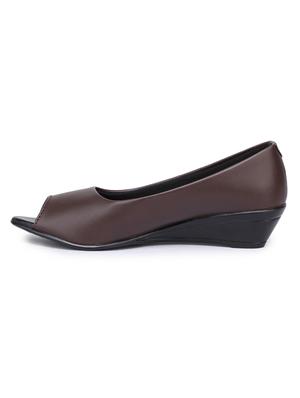 brown leatherette ballerina - 17140717 - Standard Image - 2