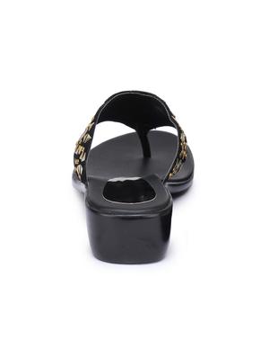 black synthetic slip on sandals - 17140731 - Standard Image - 3