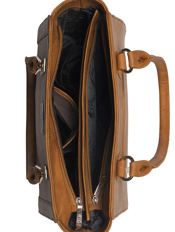 yellow leatherette (pu) regular handbag - 17140757 - Zoom Image - 3