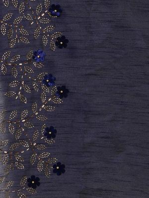 embellished solid saree with blouse - 17140851 - Standard Image - 4