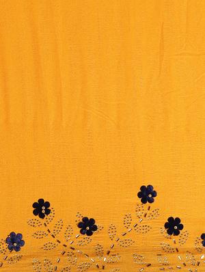 embellished solid saree with blouse - 17140851 - Standard Image - 6