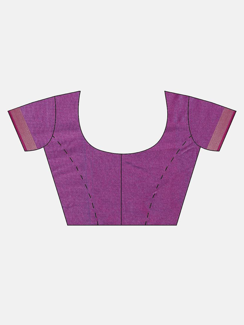 bordered woven saree with blouse - 17140857 - Zoom Image - 3