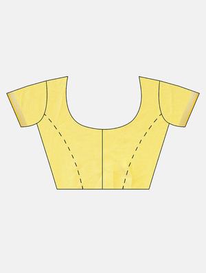 solid woven saree with blouse - 17140867 - Standard Image - 3