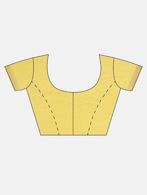 solid woven saree with blouse - 17140869 - Standard Image - 3