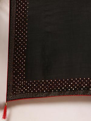 embellished solid saree with blouse - 17140871 - Standard Image - 6