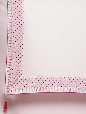 embellished solid saree with blouse - 17140874 - Standard Image - 4