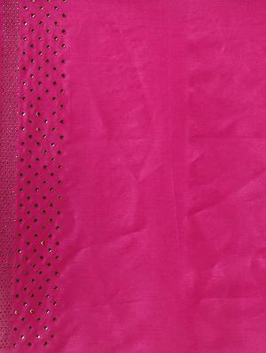 embellished solid saree with blouse - 17140874 - Standard Image - 6