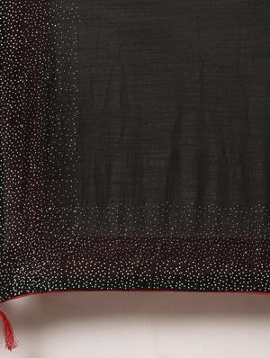 embellished solid saree with blouse - 17140876 - Standard Image - 4