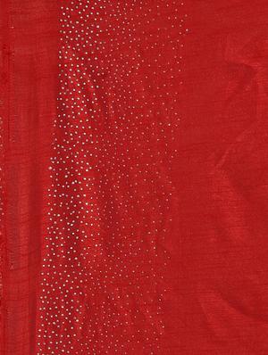 embellished solid saree with blouse - 17140876 - Standard Image - 6