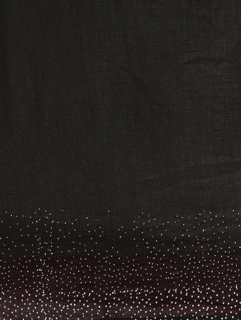 embellished solid saree with blouse - 17140876 - Zoom Image - 5