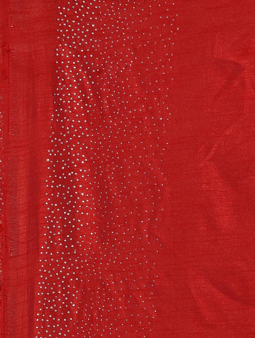 embellished solid saree with blouse - 17140876 - Zoom Image - 6