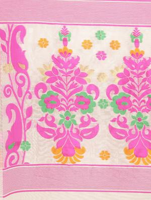self design jamdani saree with blouse - 17140908 - Standard Image - 4