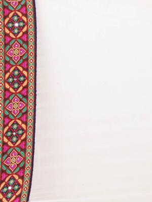 printed half & half saree with blouse - 17140916 - Standard Image - 5