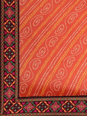 printed half & half saree with blouse - 17140916 - Standard Image - 6