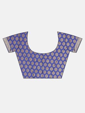 self design kanjivaram saree with blouse - 17140918 - Standard Image - 3