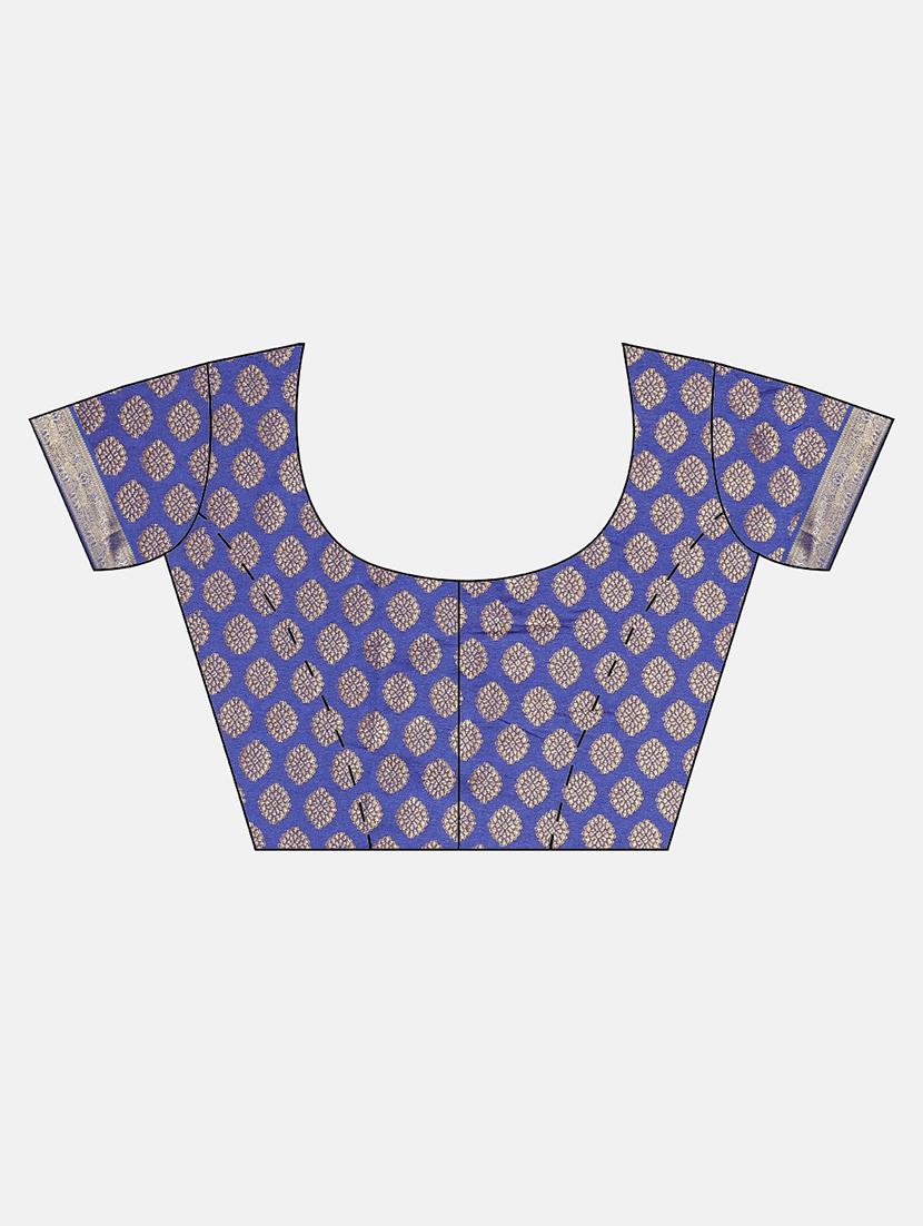 self design kanjivaram saree with blouse - 17140918 - Zoom Image - 3