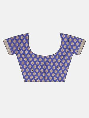 self design kanjivaram saree with blouse - 17140919 - Standard Image - 3