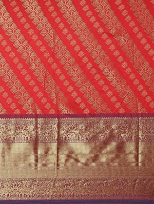 self design kanjivaram saree with blouse - 17140919 - Standard Image - 5