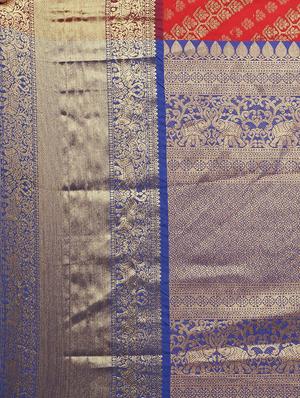 self design kanjivaram saree with blouse - 17140919 - Standard Image - 6