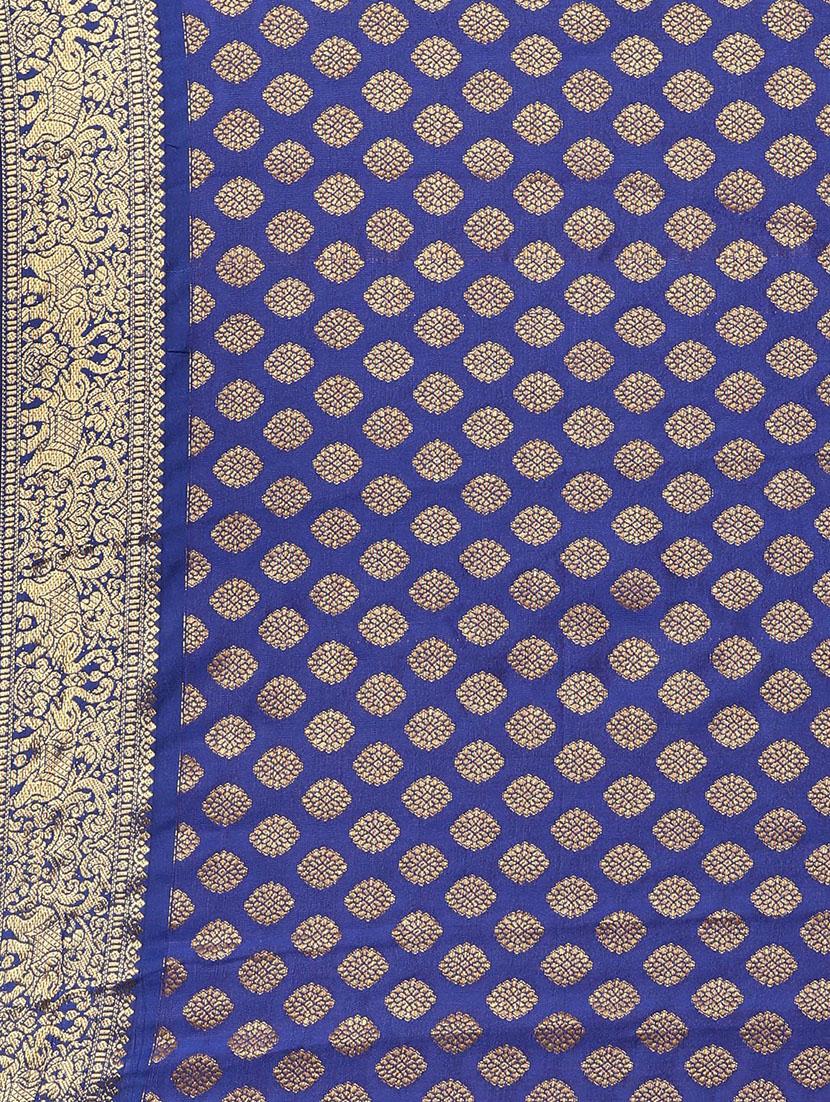 self design kanjivaram saree with blouse - 17140919 - Zoom Image - 4
