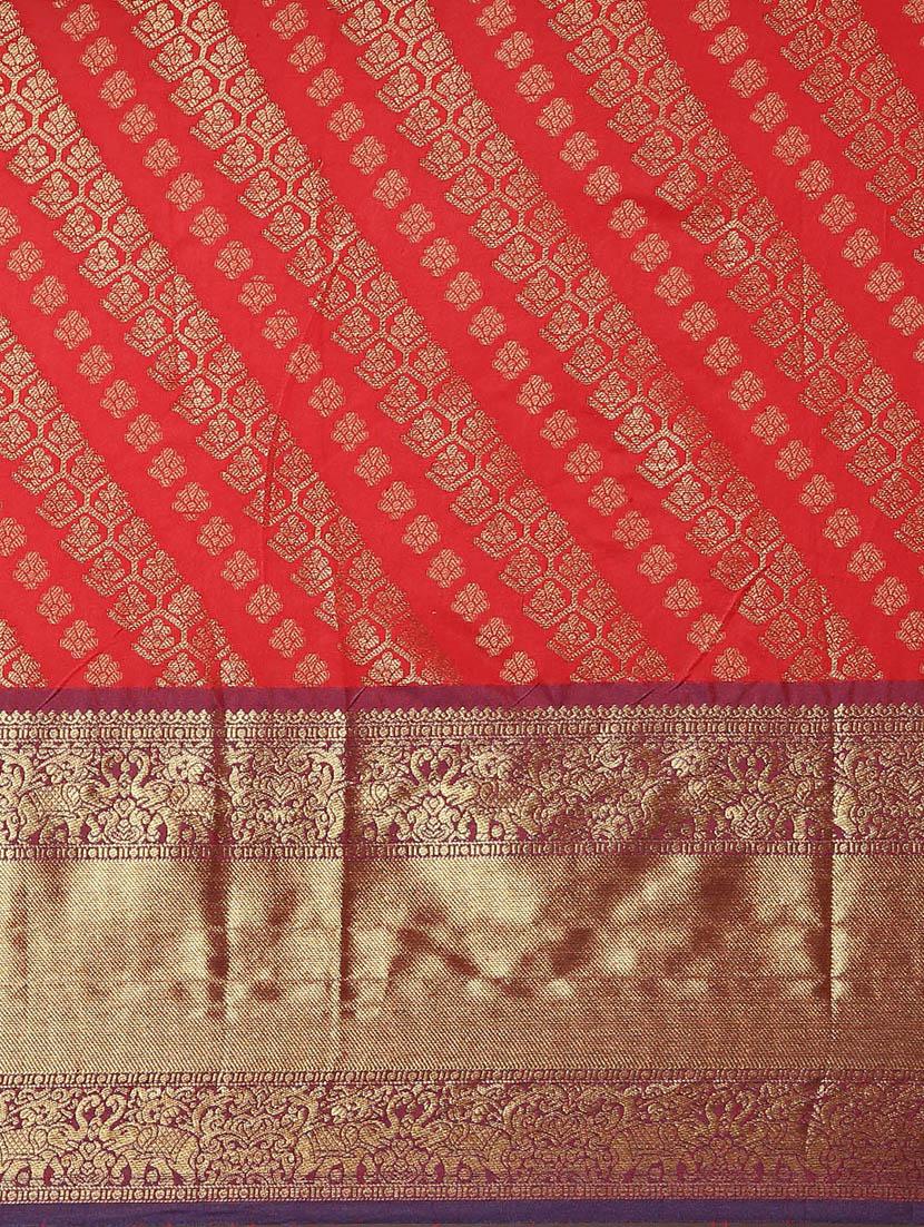 self design kanjivaram saree with blouse - 17140919 - Zoom Image - 5