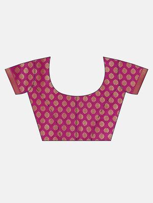 self design kanjivaram saree with blouse - 17140922 - Standard Image - 3