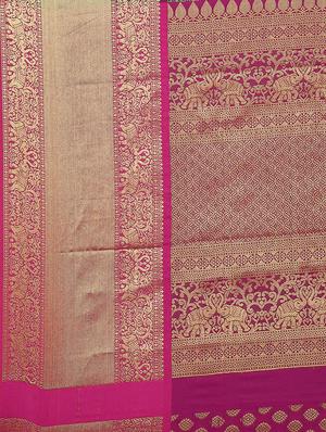 self design kanjivaram saree with blouse - 17140922 - Standard Image - 5