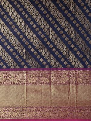 self design kanjivaram saree with blouse - 17140922 - Standard Image - 6