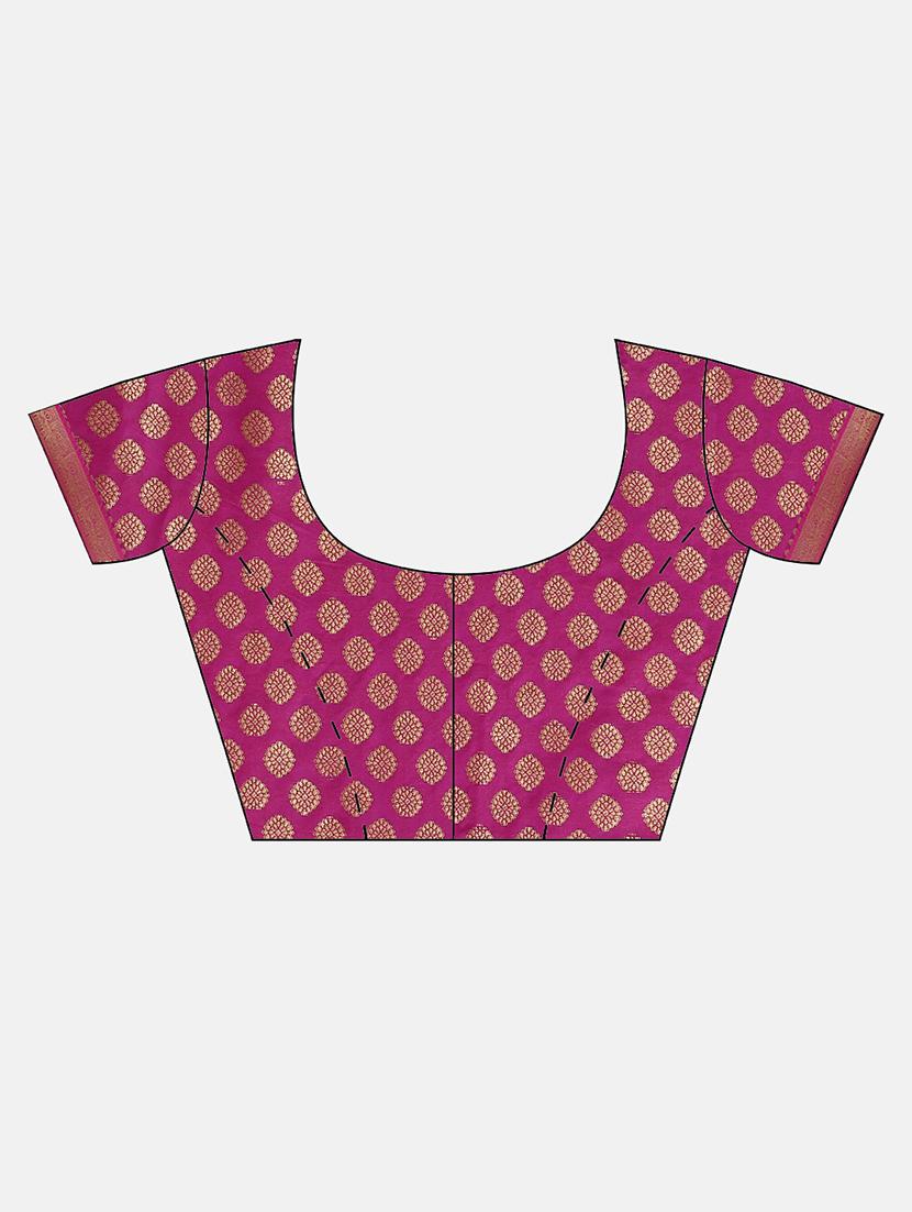 self design kanjivaram saree with blouse - 17140922 - Zoom Image - 3