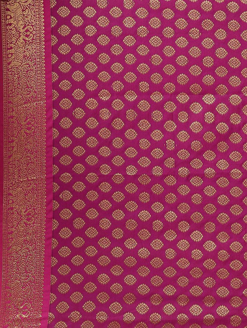 self design kanjivaram saree with blouse - 17140922 - Zoom Image - 4