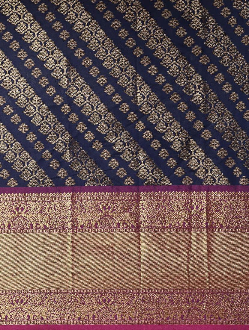 self design kanjivaram saree with blouse - 17140922 - Zoom Image - 6