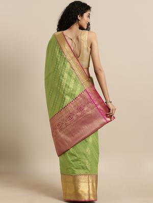 self design kanjivaram saree with blouse - 17140923 - Standard Image - 2