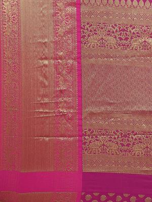 self design kanjivaram saree with blouse - 17140923 - Standard Image - 4