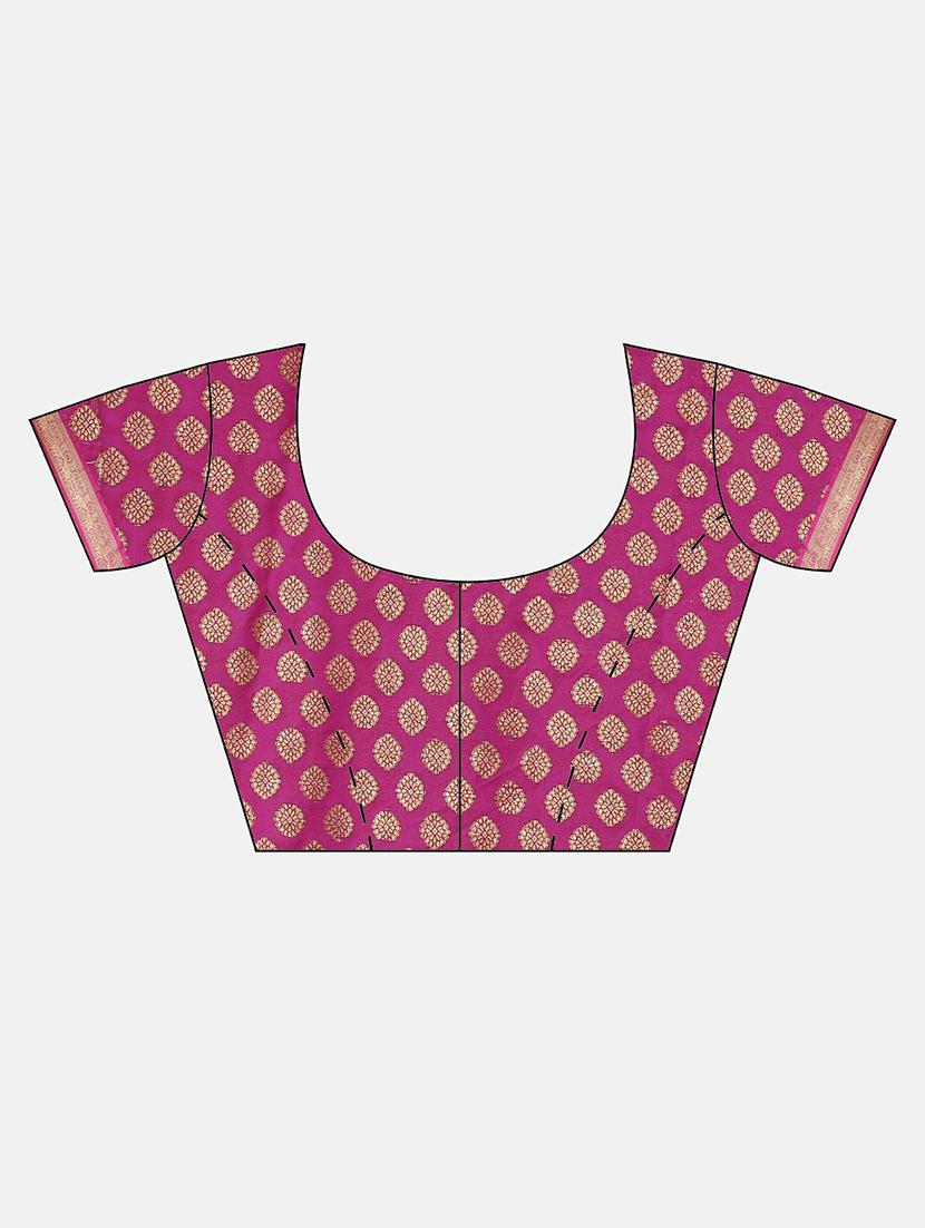 self design kanjivaram saree with blouse - 17140923 - Zoom Image - 3