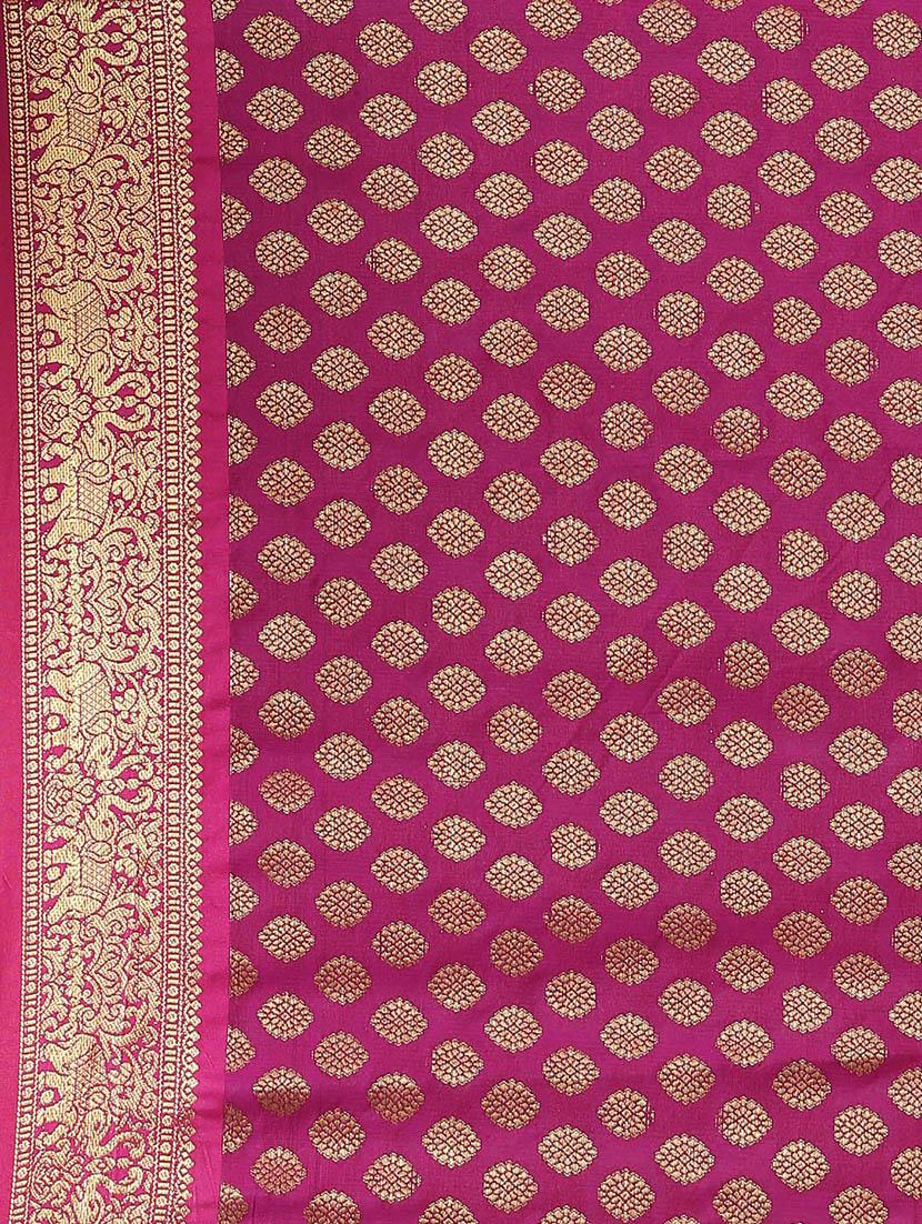 self design kanjivaram saree with blouse - 17140923 - Zoom Image - 5