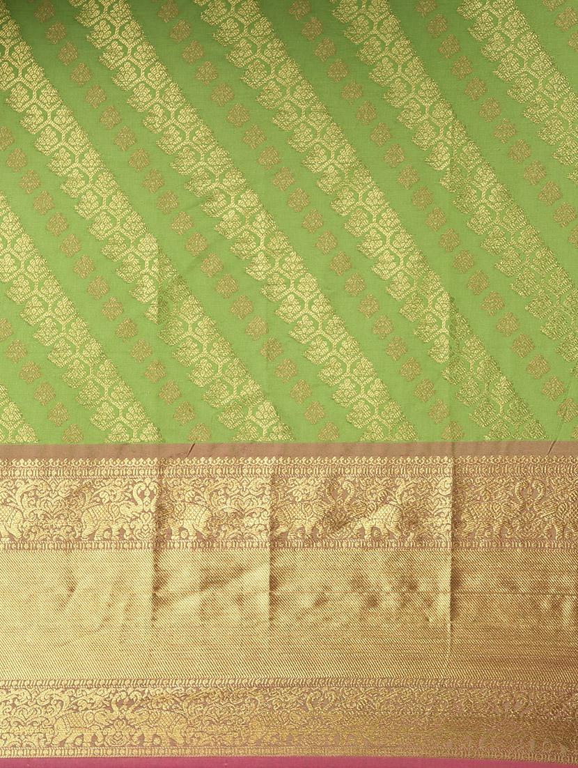 self design kanjivaram saree with blouse - 17140923 - Zoom Image - 6