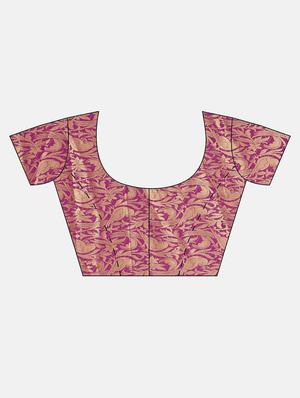 self design kanjivaram saree with blouse - 17140927 - Standard Image - 3