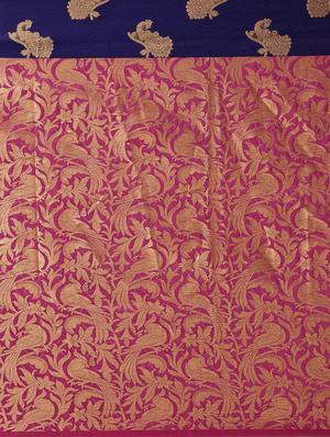 self design kanjivaram saree with blouse - 17140927 - Standard Image - 4
