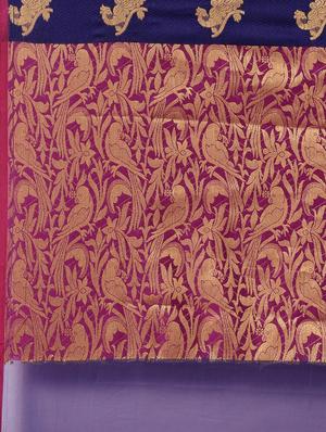 self design kanjivaram saree with blouse - 17140927 - Standard Image - 5