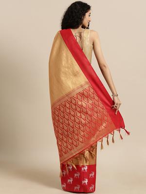 self design kanjivaram saree with blouse - 17140944 - Standard Image - 2