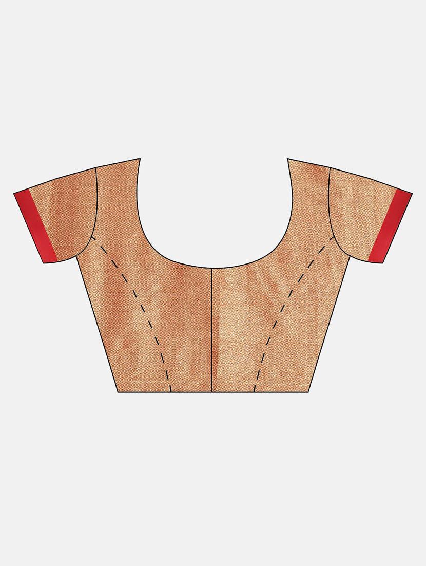self design kanjivaram saree with blouse - 17140944 - Zoom Image - 3