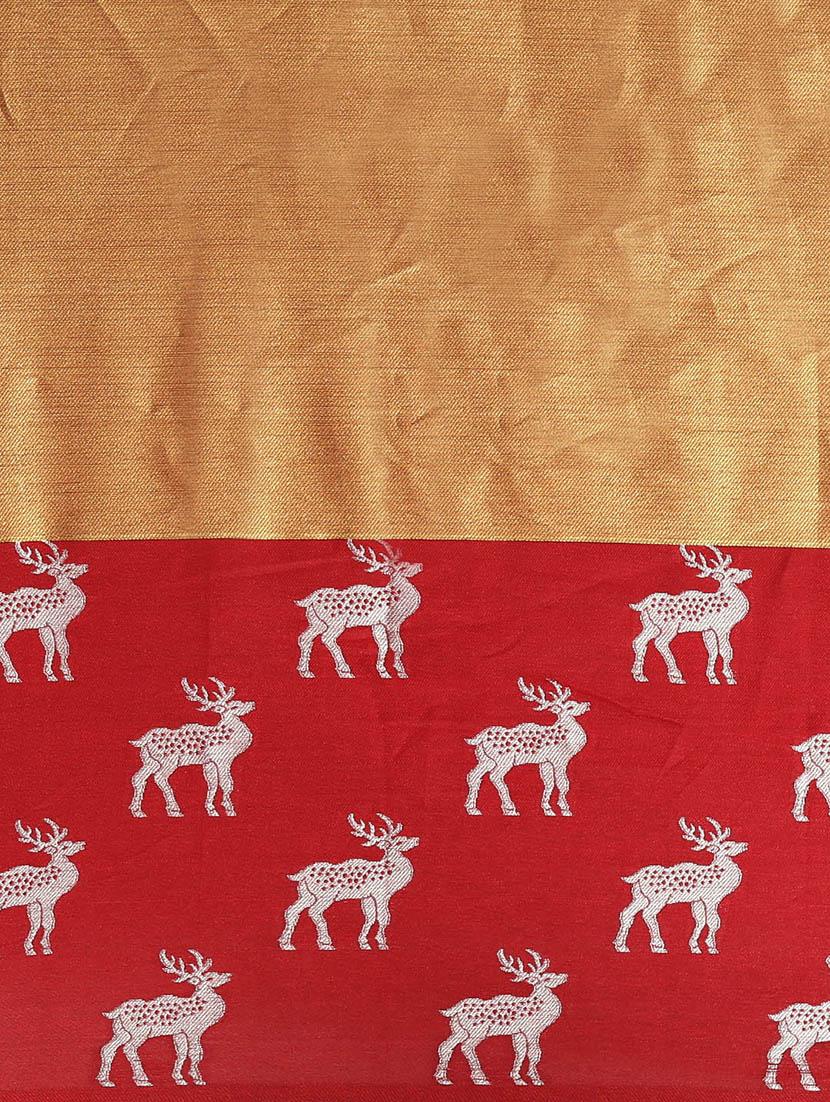 self design kanjivaram saree with blouse - 17140944 - Zoom Image - 5