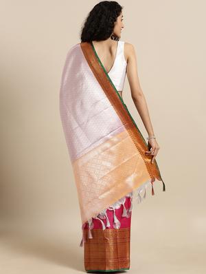 self design kanjivaram saree with blouse - 17140945 - Standard Image - 2