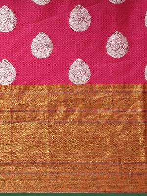 self design kanjivaram saree with blouse - 17140945 - Standard Image - 5