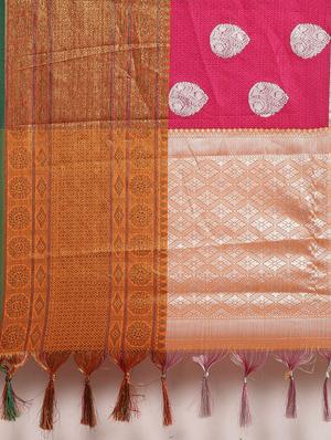self design kanjivaram saree with blouse - 17140945 - Standard Image - 6