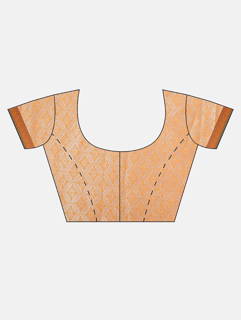 self design kanjivaram saree with blouse - 17140945 - Zoom Image - 3